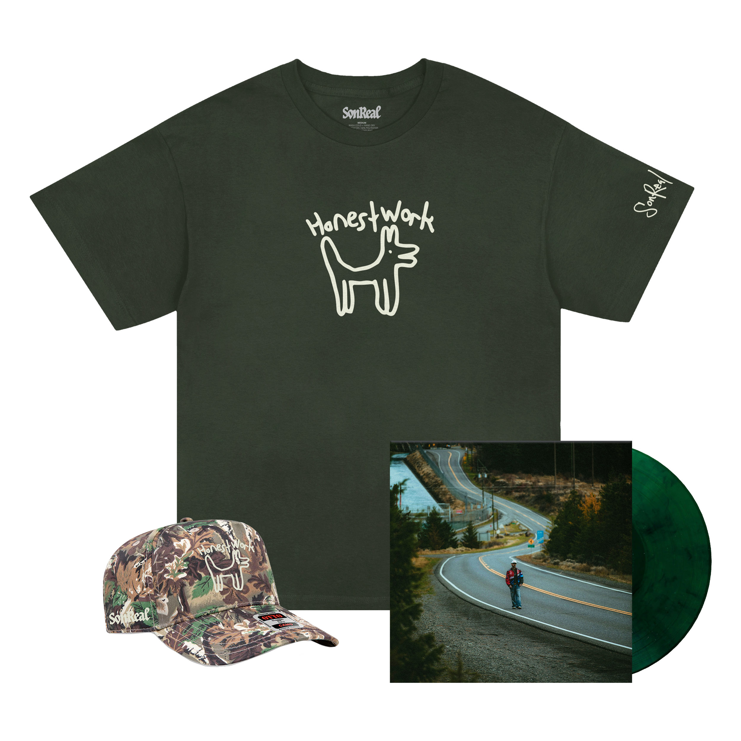 Honest Work LP, T-shirt + Hat Bundle